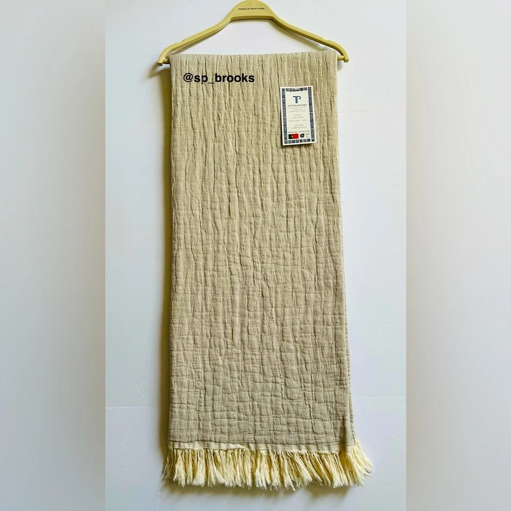 🎁Texteis Penedo Throw Blanket  - Taupe - Made in Portugal Cotton Throw